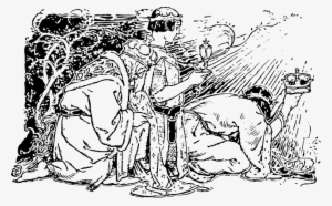 Three, Outline, Down, Crown, Kings, Kneeling, Crowns - Heilige Drei Könige #1447061