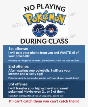 Pokemon Go Comes To Canada Key Coverage To Help Understand - No Playing Pokemon During Class #1447279