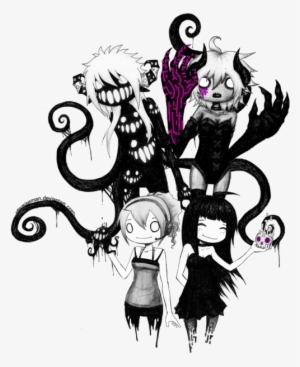 Goth Cute Chibi Drawing - Creepy Chibi Drawing #1448021