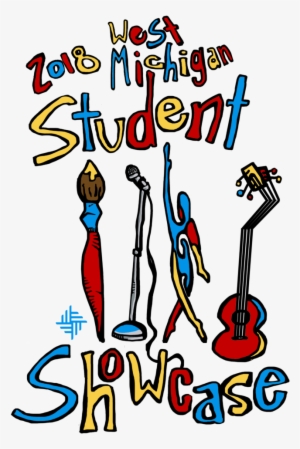 Hand-drawn Figures Of A Paint Brush, Microphone, Dancer, - Student Showcase Inc #1448362