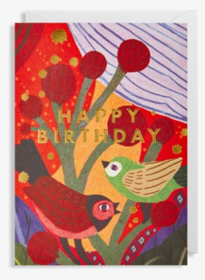 Happy Birthday Birds Greeting Card - Greeting Card #1449248