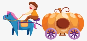 Cartoon Fairy Pumpkin Carriage Pattern - Boy On Horse Free Download Vector #1449734