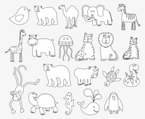 Animal Outlines For Kid - Graphics Of Animals Black And White #1449984