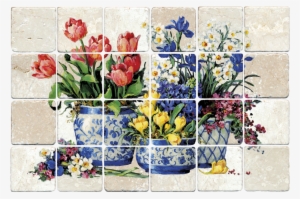 6045 Spring Flowers - Barbara Mock - Spring Garden In Blue #1453276