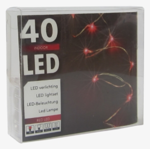 Led String Chain Fairy Lights Red With Silver Wire - Christmas Lights #1453659