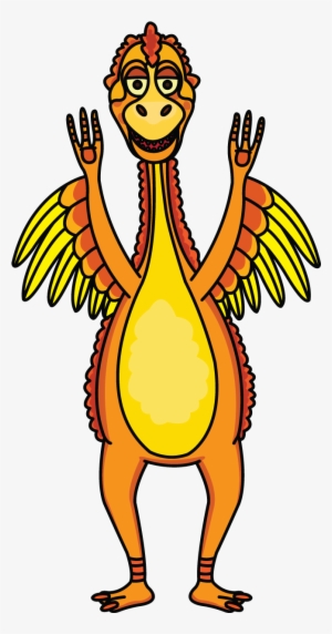 Cute Yellow Dinosaur With Wings Drawing Tutorial Http - Cartoon Ornithomimids #1455004