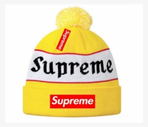 Supreme Box Banner Logo Beanie Pow Yellow 1 #1455373
