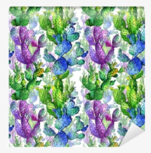 Wildflower Cactus Flower Pattern In A Watercolor Style - Watercolor Painting #1455419