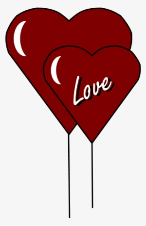 Two Red Heart Balloons With The Word "love" On One - Valentines Baloon Clipart #1456585