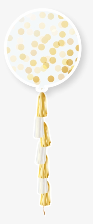 36" Pre-loaded Gold Circle Confetti And Tassel Balloons - Confetti #1456987