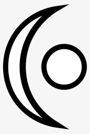 Vector Drawing Of Green Half Public Domain - Moon And Circle Symbol #1464994