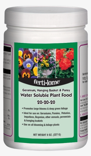 Geranium, Hanging Basket - Fertilome Hanging Basket And Pansy Dry Plant Food-240ml #1467964