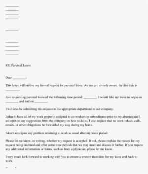 Letter Requesting Parental Leave - Unpaid Parental Leave Letter #1468040