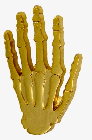 Skeleton Hand Pin, Gold - Bone #1468326