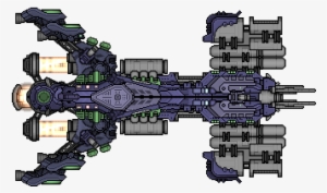 Galaga Ship Sprite Png Pin Top Down Spaceship Sprite - 8 Bit Spaceship Transparent #1472522