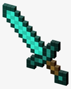 Minecraft Transparent Diamond Sword - Minecraft Diamond Sword Crossed  Clipart, clipart, png clipart