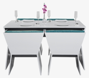 Trapezoid Dining Table With Chairs, White Black Blue - Bathroom Sink #1475219