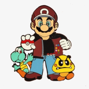 Pokemon Trainer Mario Hat Pin - Creative Pin #1475485