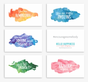 Mini Encouragement Cards - Watercolor Painting #1477932