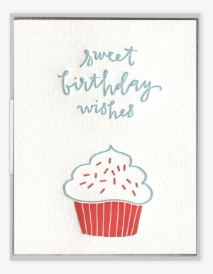 Birthday Cupcake Letterpress Greeting Card - Greeting Card #1478237