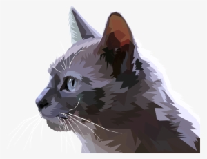 Domestic Short-haired Cat Whiskers Animal Drawing - Geometric Cat #1478735