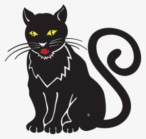 Cat, Halloween, Meow, Whiskers, Hiss, Omen - Black Cat Cartoon Drawing #1478805