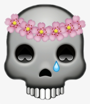 Flower Dailysticker Dead Blackandwhite Emoji Snapchat - Skull Clario Pendant Necklace #1479115