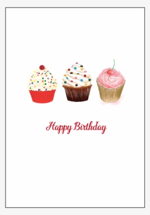 Three Cupcakes Birthday Card Set Backofcard #1479574