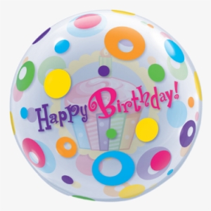 Birthday Cupcake & Dots Bubble Balloon - Bubble Balloon - Birthday Cupcake & Dots 56 Cm #1479680