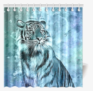 Watercolor Tiger Shower Curtain #1479782