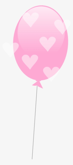 How To Set Use Pink Balloon With Hearts Svg Vector #1480188