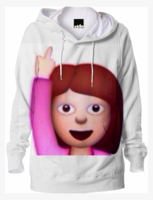 Shop Emoji Middle Finger- Hoodie By Xx - Emoji Girl Fuck You #1480995
