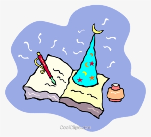 Wizard Hat Sitting On A Book Royalty Free Vector Clip - Pencil Project #1481831