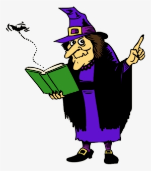 Witch Clip Art Silhouette - Witch Reading A Book #1482179