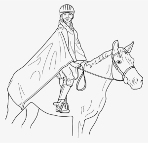 Outline, Man, Cartoon, Horse, Horses, Draw, Animal - Horse With Rider Coloring Pages #1483135