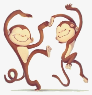 Little Monkey Mad About Monkeys Drawing Illustration - Two Monkeys Cartoon #1486421