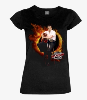 Johnny Cash Museum Ladies Scoop Neck "ring Of Fire" - Thanos Infinity Gauntlet Shirt #1486863
