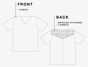 Black V Neck T Shirt With Detailed Back Stitching - Crew Neck #1488867