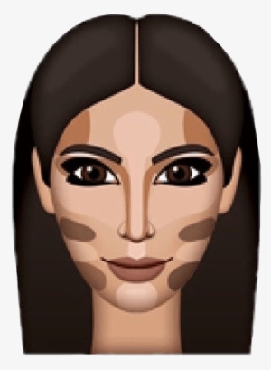 Kimkardashian Kimoji Makeup Emoji Ftestickers Freetoedi - Kimoji Face #1488924