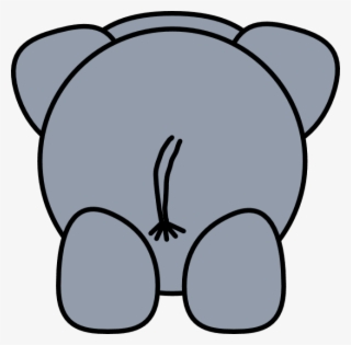 Clipart Elephant Head - Cartoon Elephant From Behind #1489777