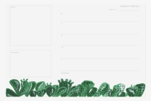 Cactus Weekly Notepad - Desk Pad #1490368