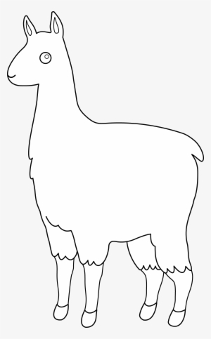 Cute Llama Line Art Free Clip Clipart - Black And White Llama Clipart #1492299