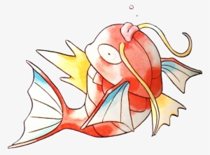 Magikarp Pokemon Red And Blue Official Art - Magikarp Sugimori #1492825