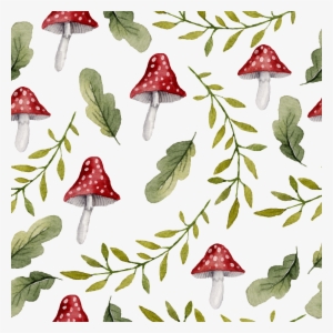 Hand Painted Leaves Mushroom Background Png Transparent - Portable Network Graphics #1493245