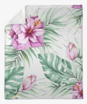 Seamless Pattern With Tropical Flowers - Floral Hibisco #1493449