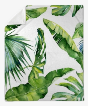 Seamless Watercolor Illustration Of Tropical Leaves, - Dense Tropical Leaves #1493509