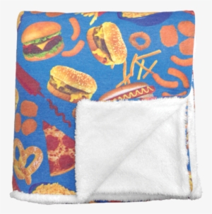 Picture Of Junk Food Sherpa Blanket - Food Blanket #1494490