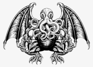 Cthulhu Art By Christos Georghiou Via Adobe Stock - Cthulhu Black And White Png #1495464