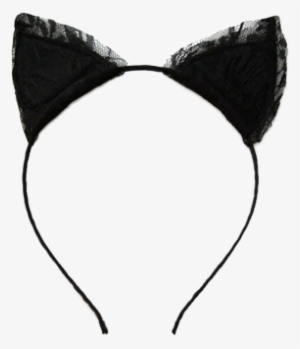 Lace Cat Ears Headband - Cat's Ears Png Black #1496613