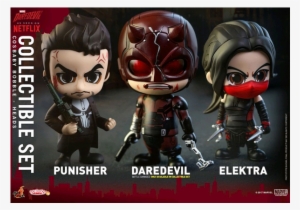 Daredevil , Punisher, Elektra Cosbaby Set - Hot Toys Daredevil #1496909